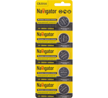Элемент питания литиевый 94 763 NBT-CR2016-BP5 (блист.5шт) Navigator 94763