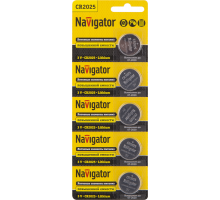 Элемент питания литиевый 94 764 NBT-CR2025-BP5 (блист.5шт) Navigator 94764
