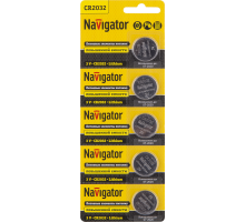 Элемент питания литиевый 94 765 NBT-CR2032-BP5 (блист.5шт) Navigator 94765