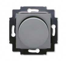 Светорегулятор Levit поворотно-нажимной 60-600Вт R сталь/дым. черн. ABB 2CHH942247A6069
