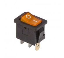 Выключатель клавишный 250В 6А (3с) ON-OFF желт. с подсветкой Mini (RWB-206 SC-768) Rexant 36-2152