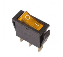 Выключатель клавишный 250В 15А (3с) ON-OFF RWB-404 SC-791 IRS-101-1C желт. с подсветкой Rexant 36-2212