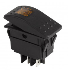 Выключатель клавишный 250В ON-OFF с подсветкой желт. Rexant 36-4492