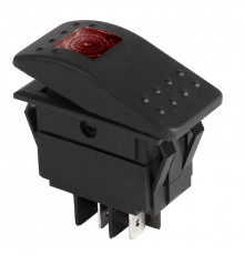 Выключатель клавишный 250В ON-OFF с подсветкой красн. Rexant 36-4490