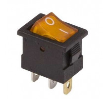 Выключатель клавишный 12В 15А (3с) ON-OFF желт. с подсветкой Mini (RWB-206-1 SC-768) Rexant 36-2172