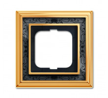 Рамка 1-м Династия Латунь полированная черная роспись ABB 2CKA001754A4575