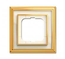Рамка 1-м Династия Латунь полированная стекло бел. ABB 2CKA001754A4560