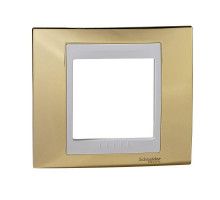 Рамка 1-м Unica золото бел. SchE MGU66.002.804