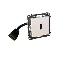 Розетка HDMI Valena LIFE с предварительно подкл. разъемом с лиц. панелью бел. Leg 753175