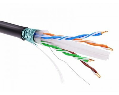Информационный кабель экранированый F/UTP 4х2 CAT6, PE, чёрный | RN6FUPE3BK | DKC