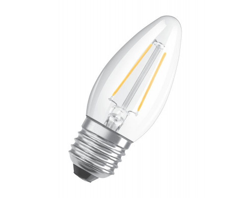 Лампа светодиодная филаментная LED STAR CLASSIC B 60 5W/827 5Вт свеча 2700К тепл. бел. E27 600лм 220-240В прозр. стекл. OSRAM 4058075212398