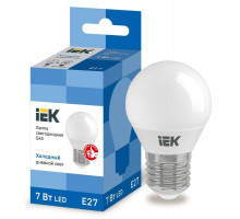 Лампа светодиодная ECO G45 7Вт шар 6500К E27 230В IEK LLE-G45-7-230-65-E27