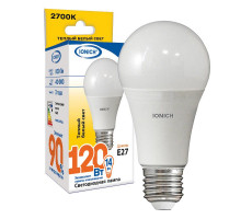 Лампа светодиодная ILED-SMD2835-A60-14-1100-230-2.7-E27 A60 14Вт E27 2700К тепл. бел. IONICH 1622