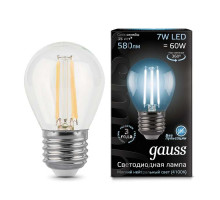 Лампа светодиодная Black Filament Шар E27 7Вт 4100К Gauss 105802207