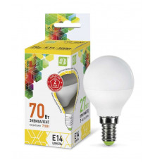 Лампа светодиодная LED-шар-standard 7.5Вт шар 3000К тепл. бел. E14 675лм 160-260В ASD 4690612003962