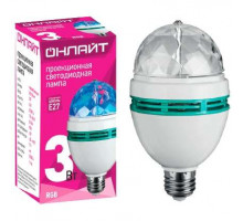 Лампа светодиодная 61 120 OLL-DISCO-3-230-RGB-E27 3Вт ОНЛАЙТ 61120