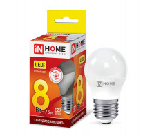 Лампа светодиодная LED-ШАР-VC 8Вт 230В E27 3000К 720лм IN HOME 4690612020563
