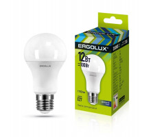 Лампа светодиодная LED-A60-12W-E27-6500K грушевидная ЛОН 172-265В Ergolux 12880