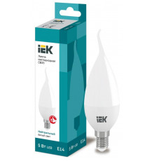 Лампа светодиодная ECO CB35 5Вт свеча на ветру 4000К бел. E14 450лм 230-240В IEK LLE-CB35-5-230-40-E14