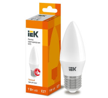 Лампа светодиодная ECO C35 7Вт свеча 3000К E27 230В IEK LLE-C35-7-230-30-E27