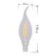 Лампа светодиодная филаментная 7.5Вт CN37 свеча на ветру прозрачная 4000К нейтр. бел. E14 600лм диммир. Rexant 604-106