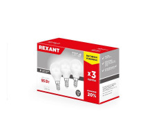 Лампа светодиодная 11.5Вт GL шар 4000К E14 1093лм (уп.3шт) Rexant 604-042-3