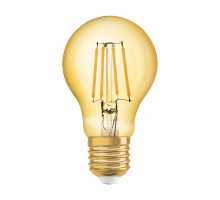 Лампа светодиодная филаментная Vintage 1906 LED CL A FIL GOLD 35 non-dim 4W/824 4Вт тепл. бел. E27 (замена 35Вт) зол. OSRAM 4058075293090