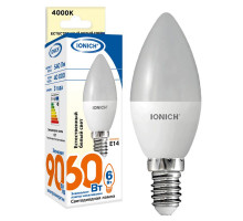 Лампа светодиодная ILED-SMD2835-C37-6-540-220-4-E14 (0160) IONICH 1529
