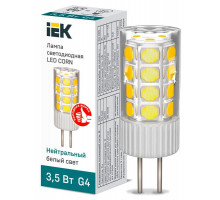 Лампа светодиодная Corn 3.5Вт капсульная 4000К нейтр. бел. G4 230В керамика IEK LLE-Corn-4-230-40-G4