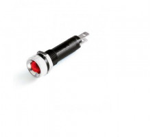 Индикатор мини штекерное подкл. уст. размер 8/10 круг. внутр. рассеив. красн. 12В DKC AV2F01CR12