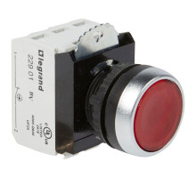 Кнопка H3+HO 12-24В с потайным толкателем красн. Leg 023751