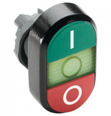 Кнопка двойная MPD2-11G (зел./красн.) зел. линза с текстом 