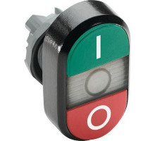 Кнопка двойная MPD2-11С (зел./красн.) прозр. линза с текстом 