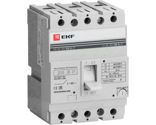 Выключатель автоматический 3п 160/80А 35кА ВА-99 PROxima EKF mccb99-160-80