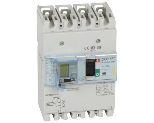 Выключатель автоматический дифференциального тока 4п 100А 16кА DPX3 160 термомагнитн. расцеп. Leg 420035