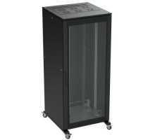 Шкаф напольный 42U 800х800 двери стекло/сплошная укомплектован вводом и заглушками RAL9005 DKC R5IT4288GSB