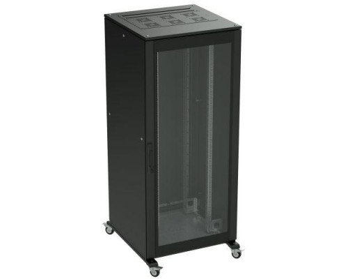 Шкаф напольный 47U 600х1000 двери стекло/сплошная укомплектован вводом и заглушками RAL9005 DKC R5IT4761GSB