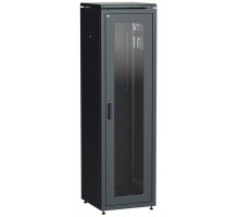 Шкаф сетевой 19дюйм LINEA N 33U 600х800мм стеклянная передняя дверь задняя металлическая черн. ITK LN05-33U68-GM