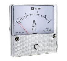 Амперметр аналоговый AM-A801 на панель 80х80 (круглый вырез) 10А прямое подкл. EKF am-a801-10/ama-801-10