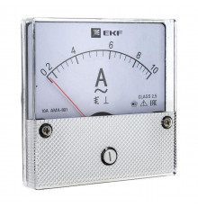 Амперметр аналоговый AM-A801 на панель 80х80 (круглый вырез) 100А трансформаторное подкл. EKF am-a801-100/ama-801-100