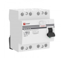 Выключатель дифференциального тока (УЗО) 4п 100А 300мА тип AC ВД-100 (электромех.) PROxima EKF elcb-4-100-300-em-pro