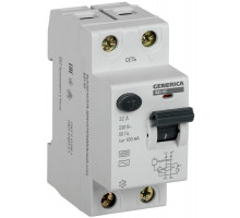 Выключатель дифференциального тока (УЗО) 2п 32А 100мА тип AC ВД1-63 GENERICA IEK MDV15-2-032-100