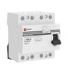 Выключатель дифференциального тока (УЗО) 4п 100А 30мА тип AC ВД-100 (электромех.) PROxima EKF elcb-4-100-30-em-pro