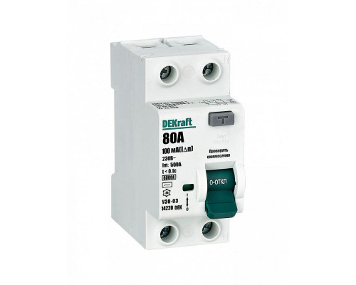 Выключатель дифференциального тока 2P 80А 100мА тип AC 6кА УЗО-03 SchE 14220DEK