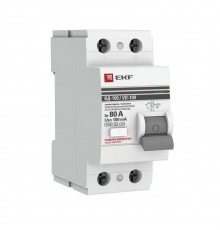 Выключатель дифференциального тока (УЗО) 2п 80А 100мА тип AC ВД-100 (электромех.) PROxima EKF elcb-2-80-100S-em-pro