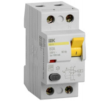 Выключатель дифференциального тока (УЗО) 2п 80А 100мА тип AC ВД1-63 IEK MDV10-2-080-100