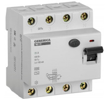 Выключатель дифференциального тока (УЗО) 4п 25А 100мА тип AC ВД1-63 GENERICA IEK MDV15-4-025-100