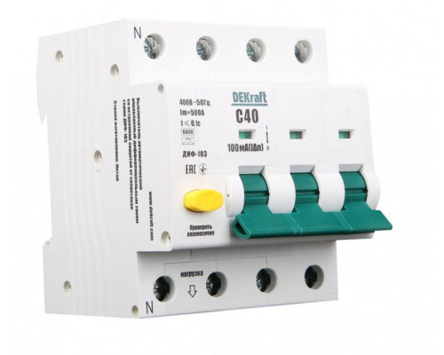 Выключатель автоматический дифференциального тока АВДТ 3Р+N 40А 100мА тип AC С ДИФ-103 6кА SchE 16220DEK