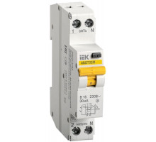Выключатель автоматический дифференциального тока 2п (1P+N) B 16А 30мА тип A 4.5кА АВДТ-32М IEK MAD32-5-016-B-30