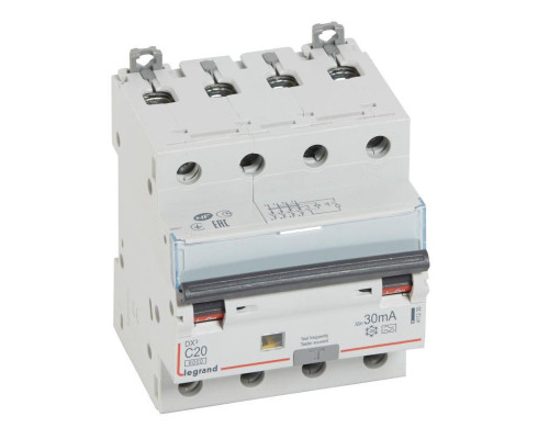 Выключатель автоматический дифференциального тока 4п C 20А 30мА тип A 10кА DX3 Leg 411235